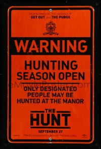 2g679 HUNT teaser DS 1sh 2019 warning, only designated people may be hunted at the manor, shelved!
