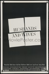 2g684 HUSBANDS & WIVES DS 1sh 1992 Woody Allen, Mia Farrow, Liam Neeson, cool design!