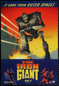 2g698 IRON GIANT advance 1sh 1999 animated modern classic, cool cartoon robot artwork!