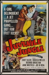 2g722 JUVENILE JUNGLE 1sh 1958 a girl delinquent & a jet propelled gang out for fast kicks!
