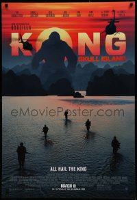 2g731 KONG: SKULL ISLAND advance DS 1sh 2017 Samuel Jackson, Hiddleston, the huge ape and soldiers!