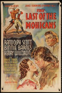 2g739 LAST OF THE MOHICANS 1sh 1936 Randolph Scott, Binnie Barnes, from James Fenimore Cooper novel!