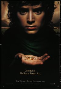 2g758 LORD OF THE RINGS: THE FELLOWSHIP OF THE RING teaser 1sh 2001 J.R.R. Tolkien, one ring!