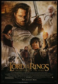 2g759 LORD OF THE RINGS: THE RETURN OF THE KING advance DS 1sh 2003 Jackson, cast montage!