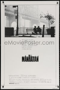 2g780 MANHATTAN style B 1sh R1980s Woody Allen & Diane Keaton in New York City by bridge!