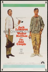 2g811 ODD COUPLE 1sh 1968 art of best friends Walter Matthau & Jack Lemmon by Robert McGinnis!