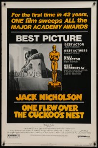2g818 ONE FLEW OVER THE CUCKOO'S NEST awards 1sh 1975 c/u of Nicholson, Forman classic!