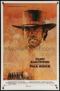 2g822 PALE RIDER 1sh 1985 great artwork of cowboy Clint Eastwood by C. Michael Dudash!