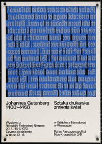 2g005 JOHANNES GUTENBERG 1400-1468 exhibition Polish 24x23 1973 art exhibition for the printer!