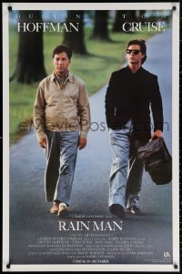 2g849 RAIN MAN advance 1sh 1988 Tom Cruise & autistic Dustin Hoffman, directed by Barry Levinson!