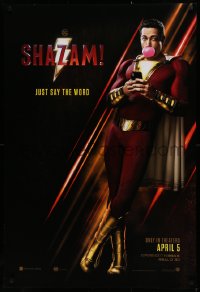 2g878 SHAZAM teaser DS 1sh 2019 full-length Zachary Levi in the title role, just say the word!