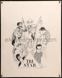 2g020 AL HIRSCHFELD signed #40/50 22x27 art print 1980s by the artist, art of many stars, TriStar!