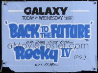 2g329 BACK TO THE FUTURE/ROCKY IV homemade 30x40 special poster 1985 double-bill at the Galaxy!