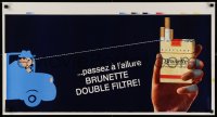 2g214 BRUNETTE printer's test 20x37 Swiss advertising poster 1959 man eyes cigarettes from car!