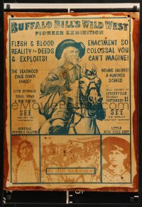 2g338 BUFFALO BILL'S WILD WEST 20x30 special poster 1970s Colonel William F. Cody on horse!