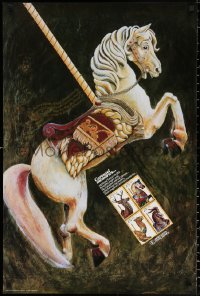 2g339 CAROUSEL MEMORIES 24x36 special poster 1988 art of a horse carousel and cool stamps!