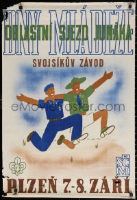 2g343 DNY MLADEZE 24x35 Czech special poster 1960s Junior Regional Congress!