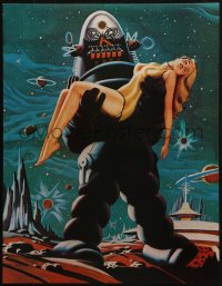 2g355 FORBIDDEN PLANET 2-sided 17x22 special poster 1970s Robby the Robot carrying Anne Francis!