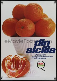 2g227 FROM SICILY 28x39 Italian advertising poster 1960s several oranges, in Romanian!