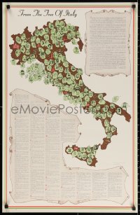 2g356 FROM THE TREE OF ITALY 22x35 special poster 1950s Da Vinci, Verdi, Raphael and dozens more!