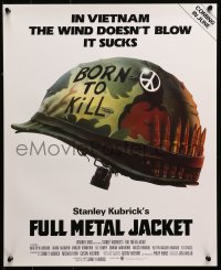 2g357 FULL METAL JACKET 17x21 special poster 1987 Stanley Kubrick Vietnam War movie, different!