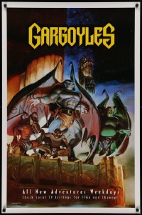 2g121 GARGOYLES tv poster 1994 Disney, striking fantasy cartoon artwork of entire cast!