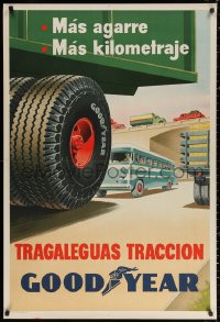 2g232 GOODYEAR tragaleguas style 29x43 Argentinean advertising poster 1950s cool vintage art!