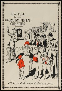 2g038 GRAHAM MOFFAT COMEDIES 21x31 English stage poster 1910s artwork of theater line by Willis!