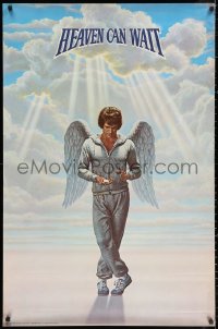 2g361 HEAVEN CAN WAIT 30x45 special poster 1978 Lettick art of angel Warren Beatty wearing sweats!