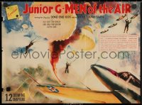 2g365 JUNIOR G-MEN OF THE AIR 2-sided 14x19 special poster 1942 fiery action art, serial, The Tunnel of Terror!