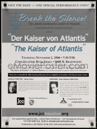 2g040 KAISER OF ATLANTIS 18x24 stage poster 2006 Der Kaiser von Atlantic by Victor Ullmann!
