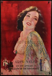 2g367 LADY OF THE PAVEMENTS 16x23 special poster 1929 Pancoast art of very sexy Lupe Velez!