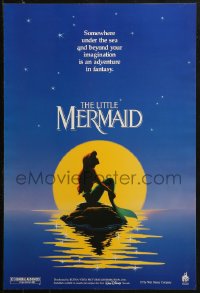 2g368 LITTLE MERMAID 18x26 special poster 1989 Ariel in moonlight, Disney underwater cartoon!