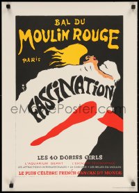 2g379 MOULIN ROUGE 20x28 French commercial poster 1980s art of dancer by Rene Gruau, fascination!