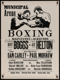 2g380 MUNICIPAL ARENA BOXING 23x31 special poster 1950s Bert Boggs vs. Ace Helton and more!