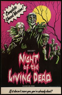 2g382 NIGHT OF THE LIVING DEAD 11x17 special poster R1978 George Romero zombie classic, New Line!