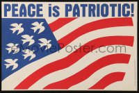 2g386 PEACE IS PATRIOTIC 11x17 special poster 1991 US flag with doves instead of stars, anti-war!
