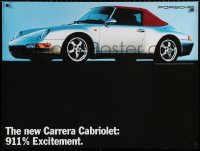 2g243 PORSCHE 30x40 German advertising poster 1990s great image of the 911 Carrera Cabriolet!