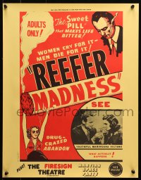 2g393 REEFER MADNESS 17x22 special poster R1972 marijuana is the sweet pill that makes life bitter!