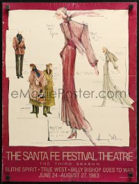 2g045 SANTA FE FESTIVAL THEATRE signed 18x24 stage poster 1983 by fashion designer Perry Ellis!