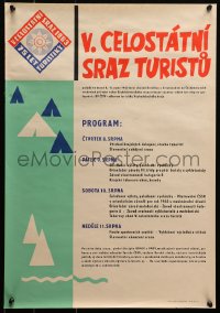 2g415 V. CELOSTATNI SRAZ TURISTU 17x24 Czech special poster 1963 5th National Meeting of Tourists!