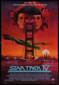 2g908 STAR TREK IV 1sh 1986 art of Leonard Nimoy, Shatner & Klingon Bird-of-Prey by Bob Peak!
