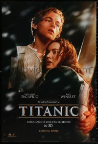 2g936 TITANIC int'l DS 1sh R2012 Leonardo DiCaprio & Winslet, Cameron, collide with destiny!