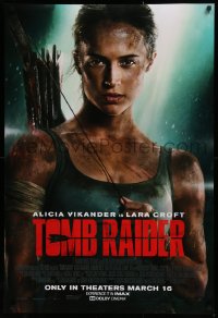 2g941 TOMB RAIDER advance DS 1sh 2018 sexy close-up image of Alicia Vikander as Lara Croft!