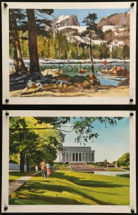 2g104 UNITED AIRLINES group of 8 12x16 travel posters 1956 art of various U.S. places by Tom Hoyne!
