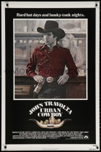 2g960 URBAN COWBOY 1sh 1980 great image of John Travolta in cowboy hat with Lone Star beer!