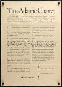 2g010 ATLANTIC CHARTER 20x28 WWII war poster 1941 basis for the United Nations, goals of the war!