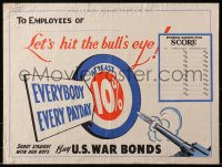 2g014 LET'S HIT THE BULL'S EYE 15x20 WWII war poster 1942 shoot straight with our boys!