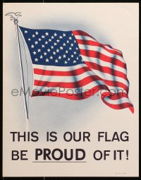 2g017 THIS IS OUR FLAG BE PROUD OF IT 11x14 Vietnam war poster 1970 cool art of waving flag!