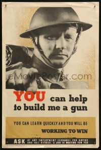 2g018 YOU CAN HELP TO BUILD ME A GUN 10x15 English WWII war poster 1940s a job is waiting for you!